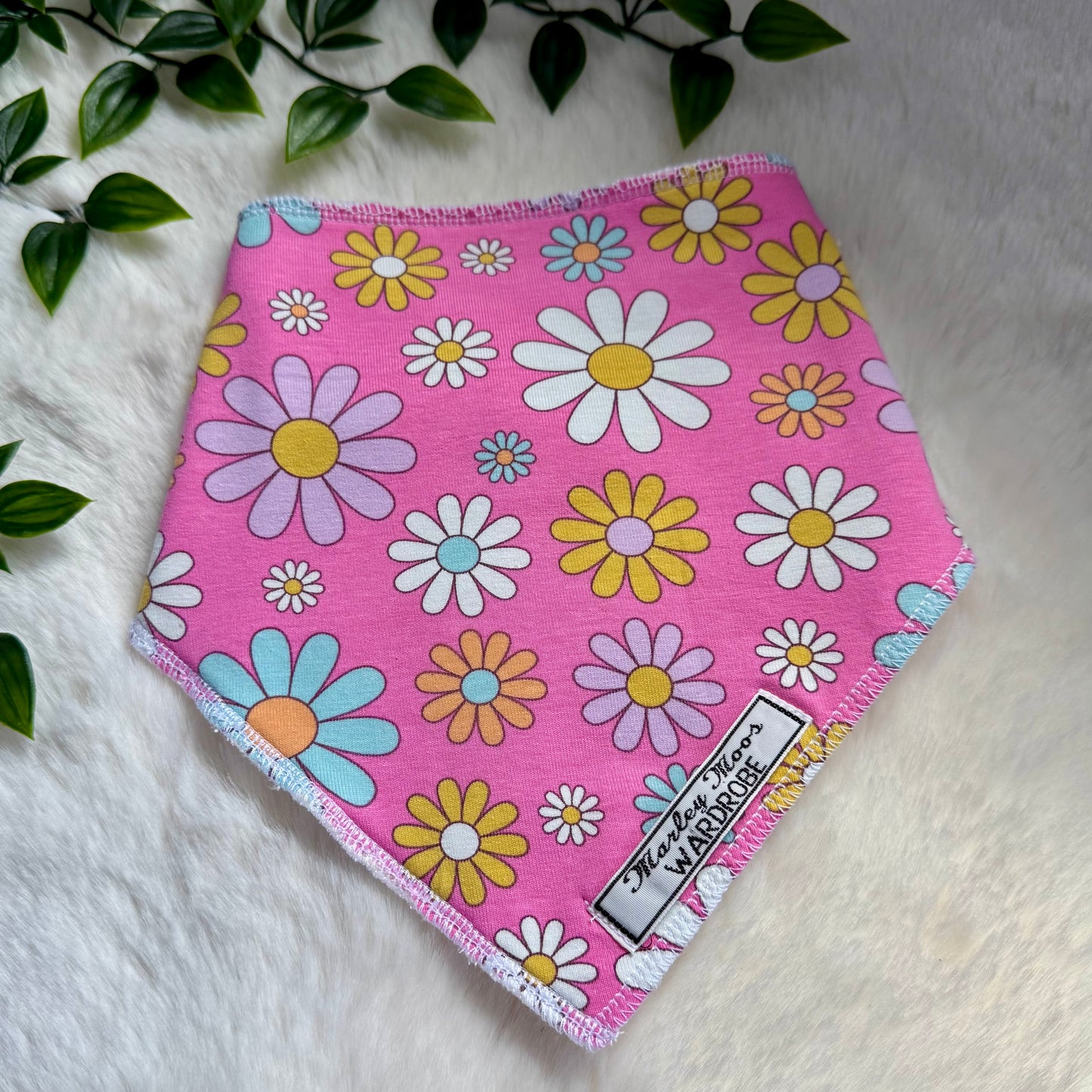 The Pink Daisy Floral Baby Bib