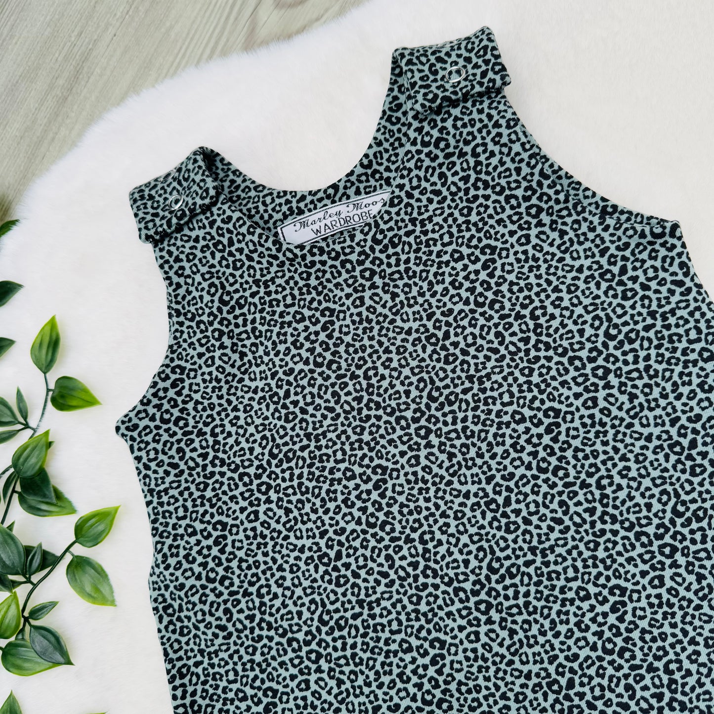 The Teal Leopard Print Romper