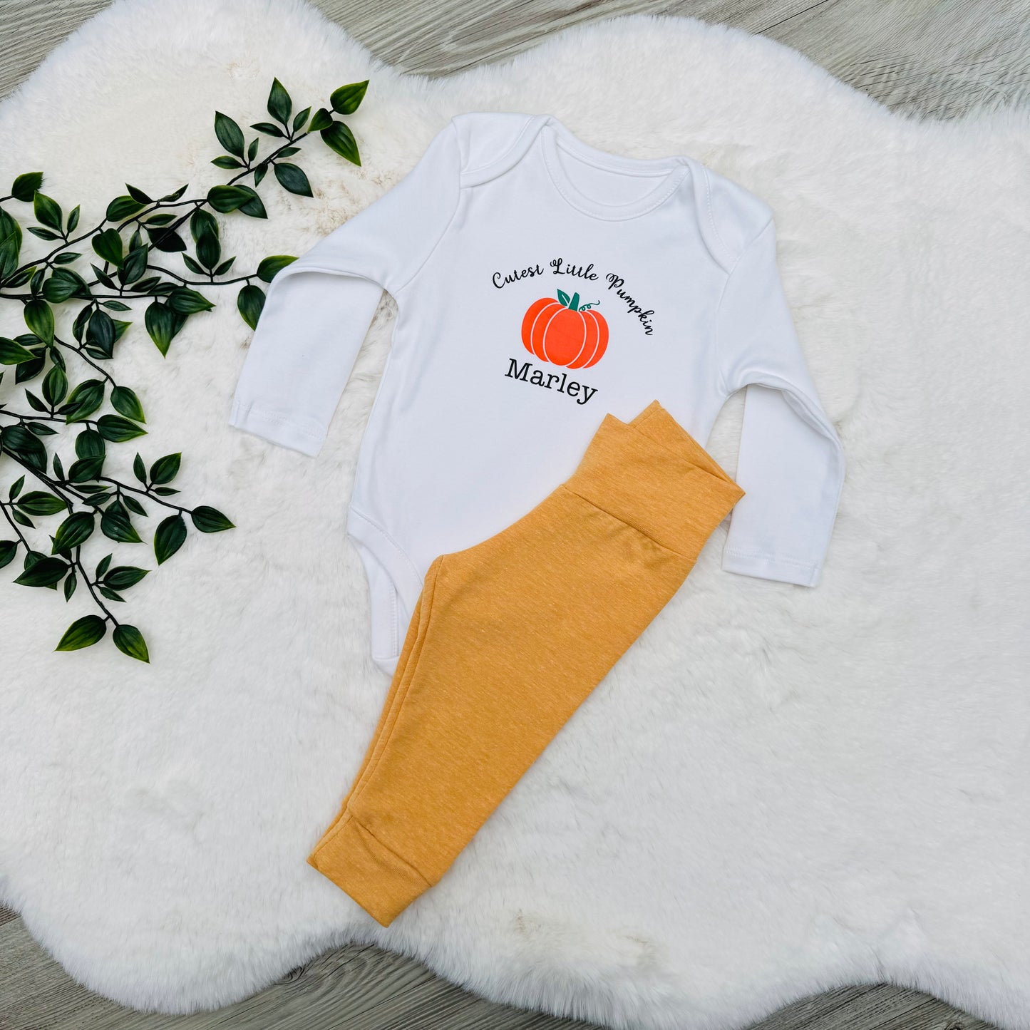 Cutest Little Pumpkin Personalised Vest & Leggings Set