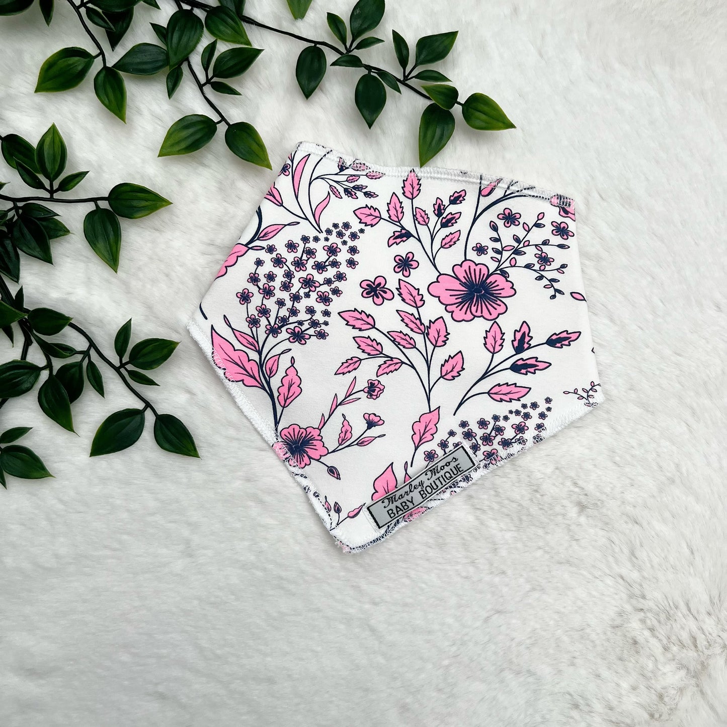 The Pink Neon Floral Baby & Toddler Bib