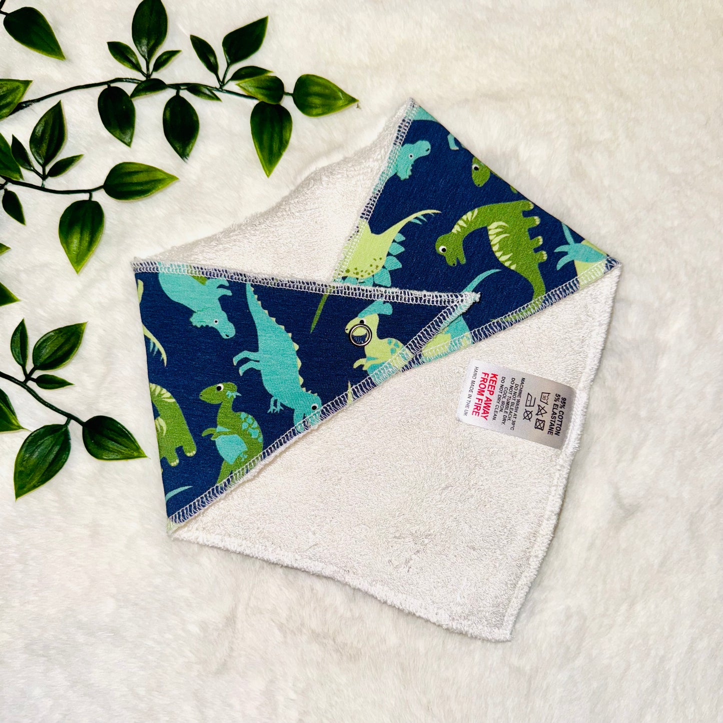 The Dino Baby & Toddler Bib - Navy