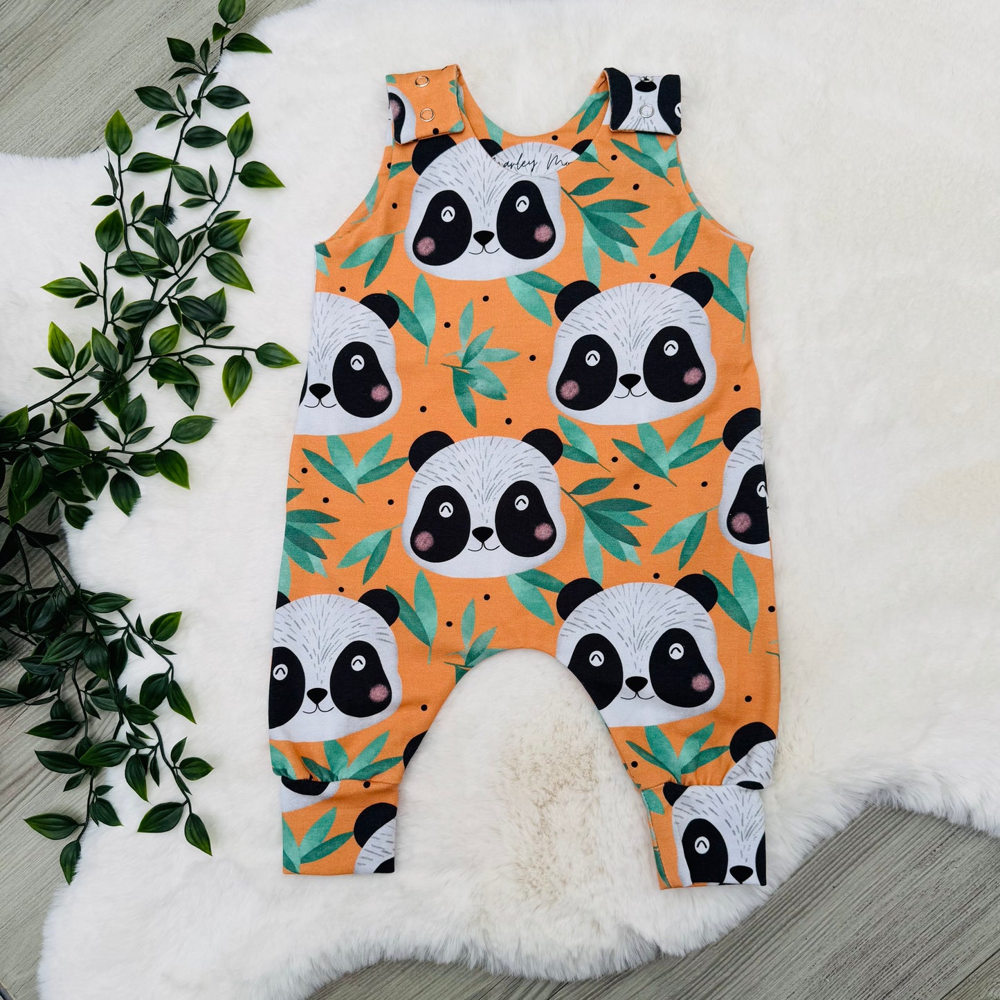 The Orange Panda Romper