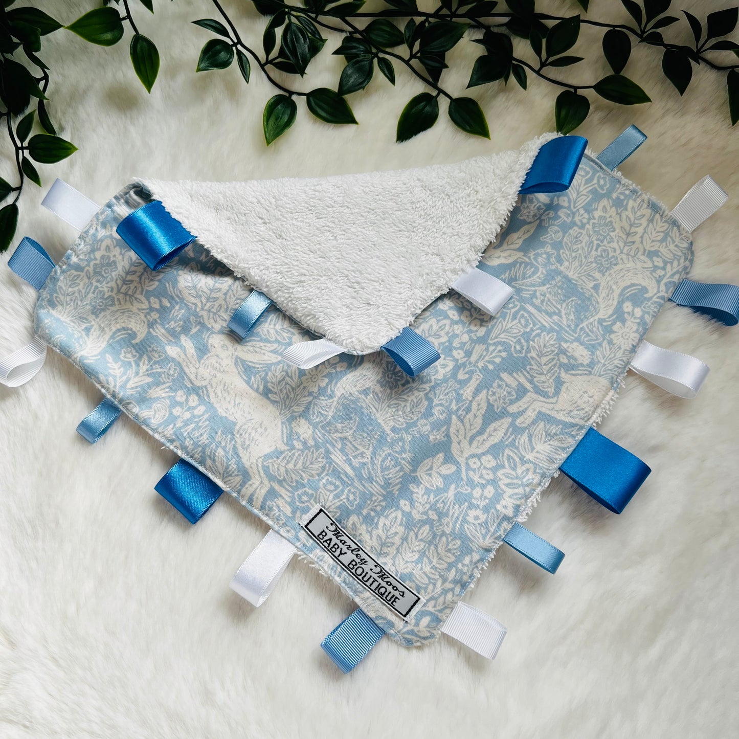 Blue Rabbit Baby Taggy Comforter