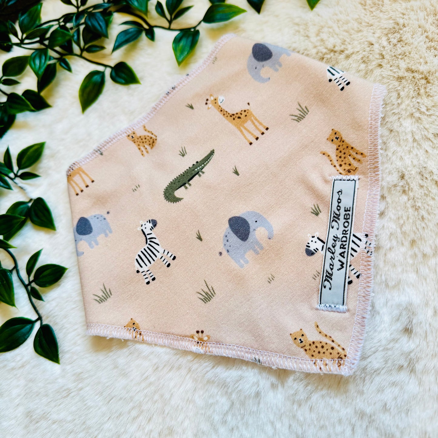 The Neutral Safari Baby & Toddler Bib