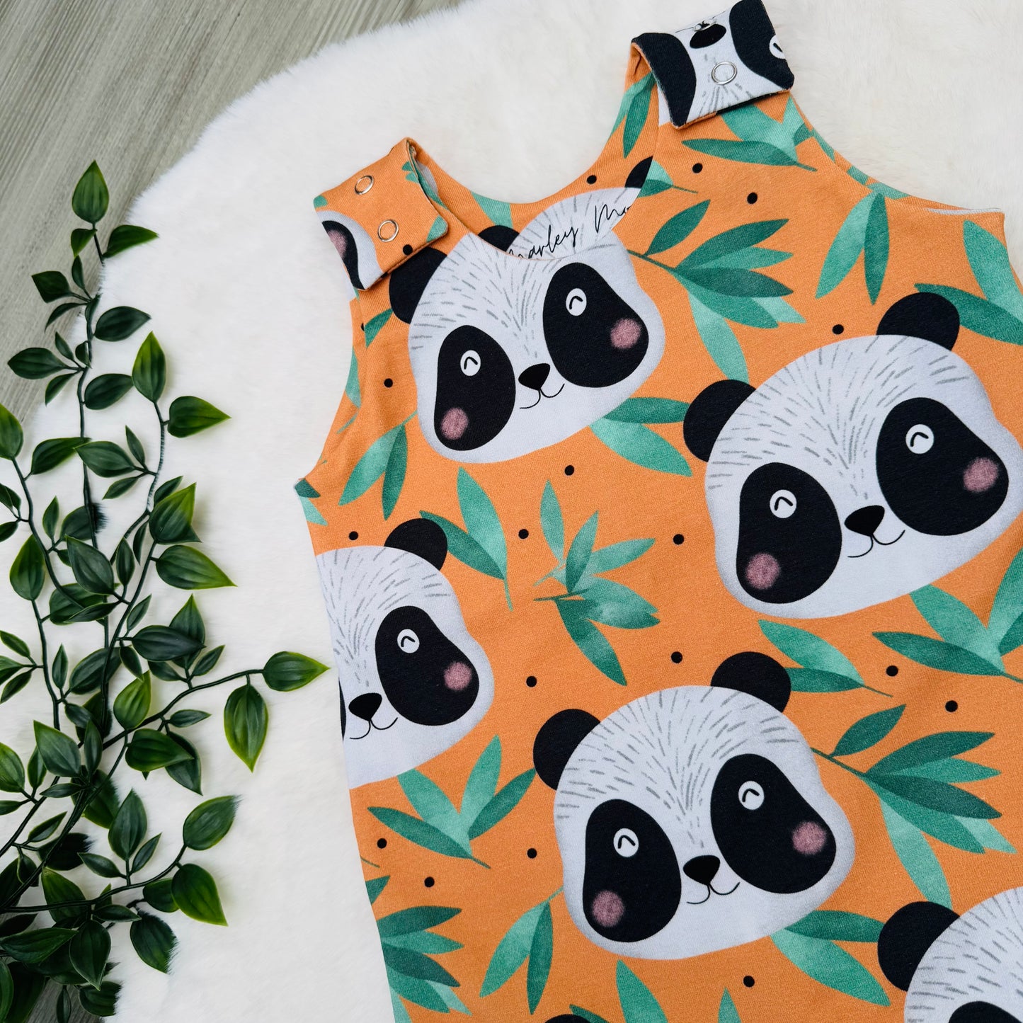 The Orange Panda Romper