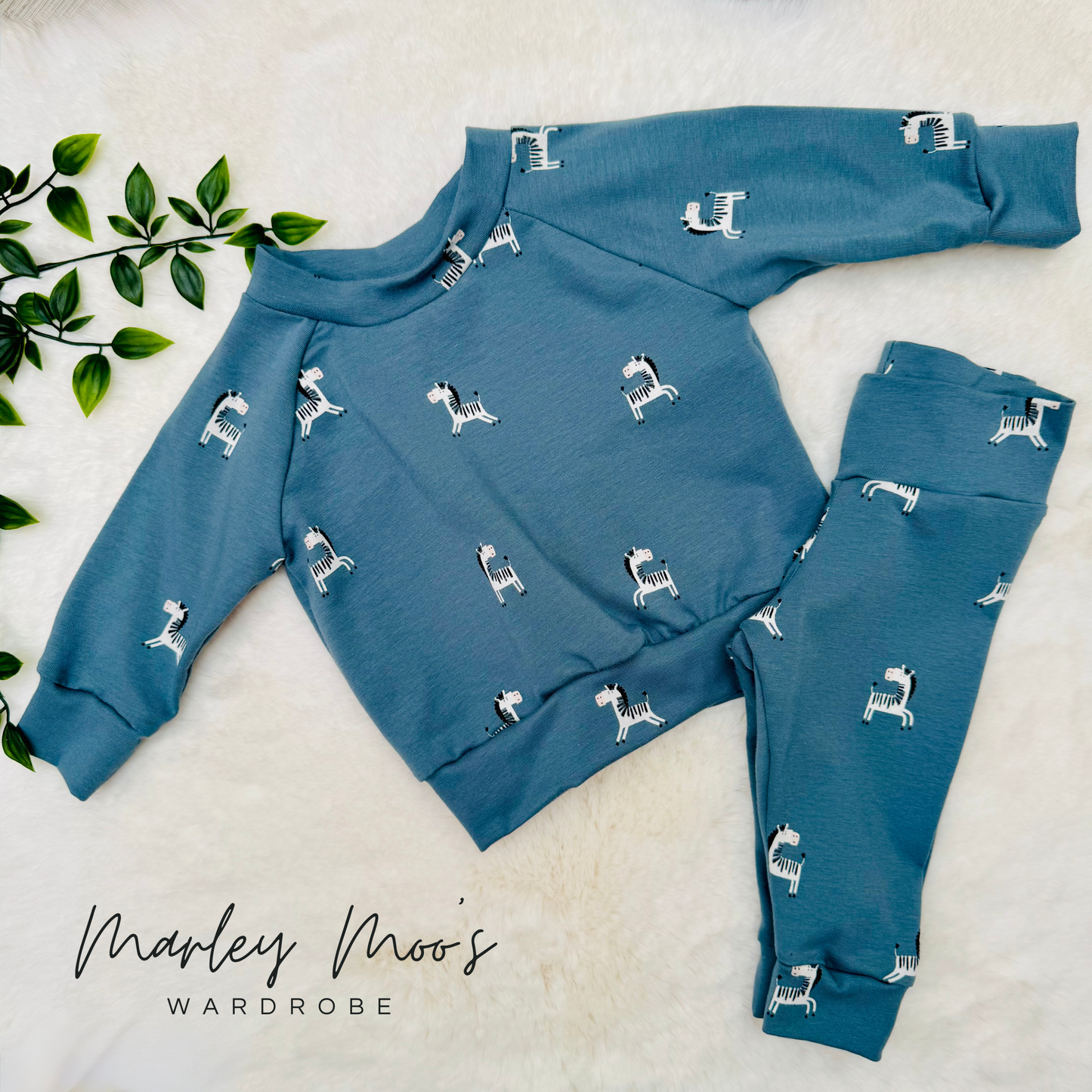 Blue Zebra Lounge Set