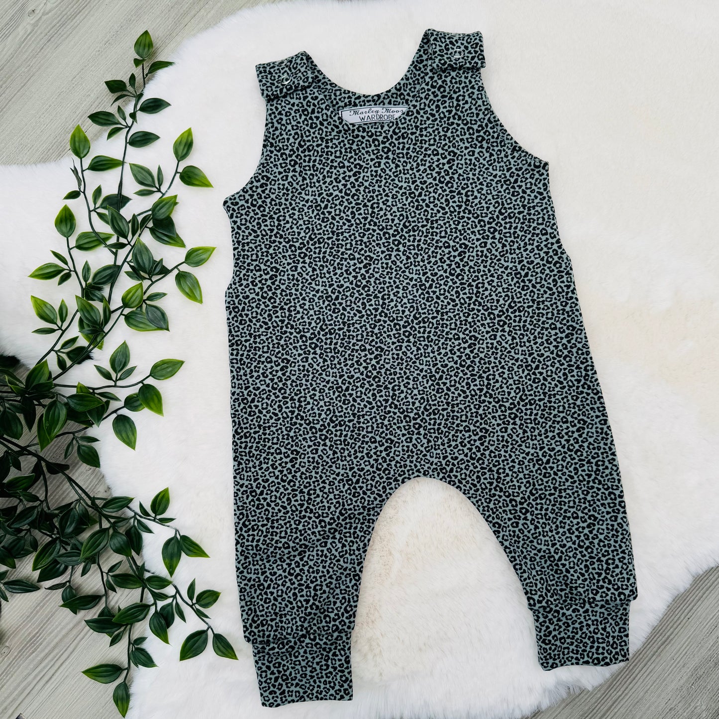 The Teal Leopard Print Romper