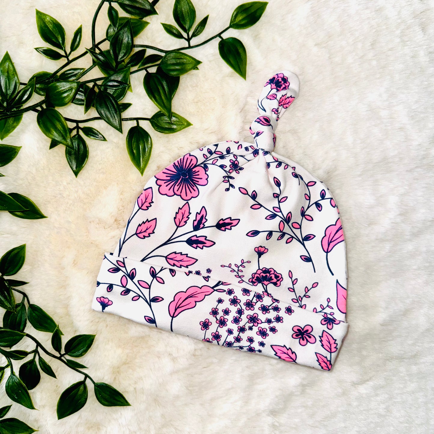 The Pink Neon Floral Baby Hat