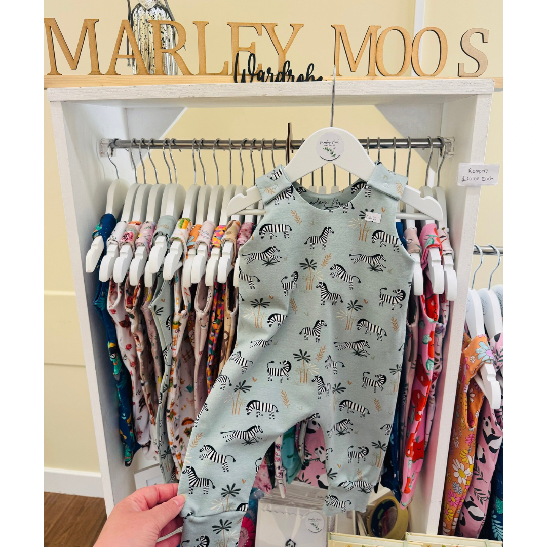 The Mint Zebra Romper