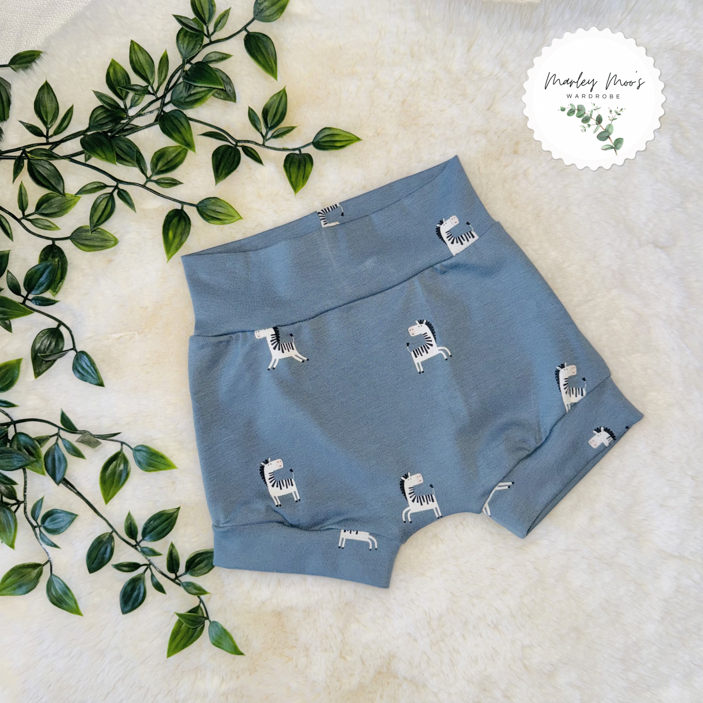 Blue Zebra Shorts And T-Shirt Set