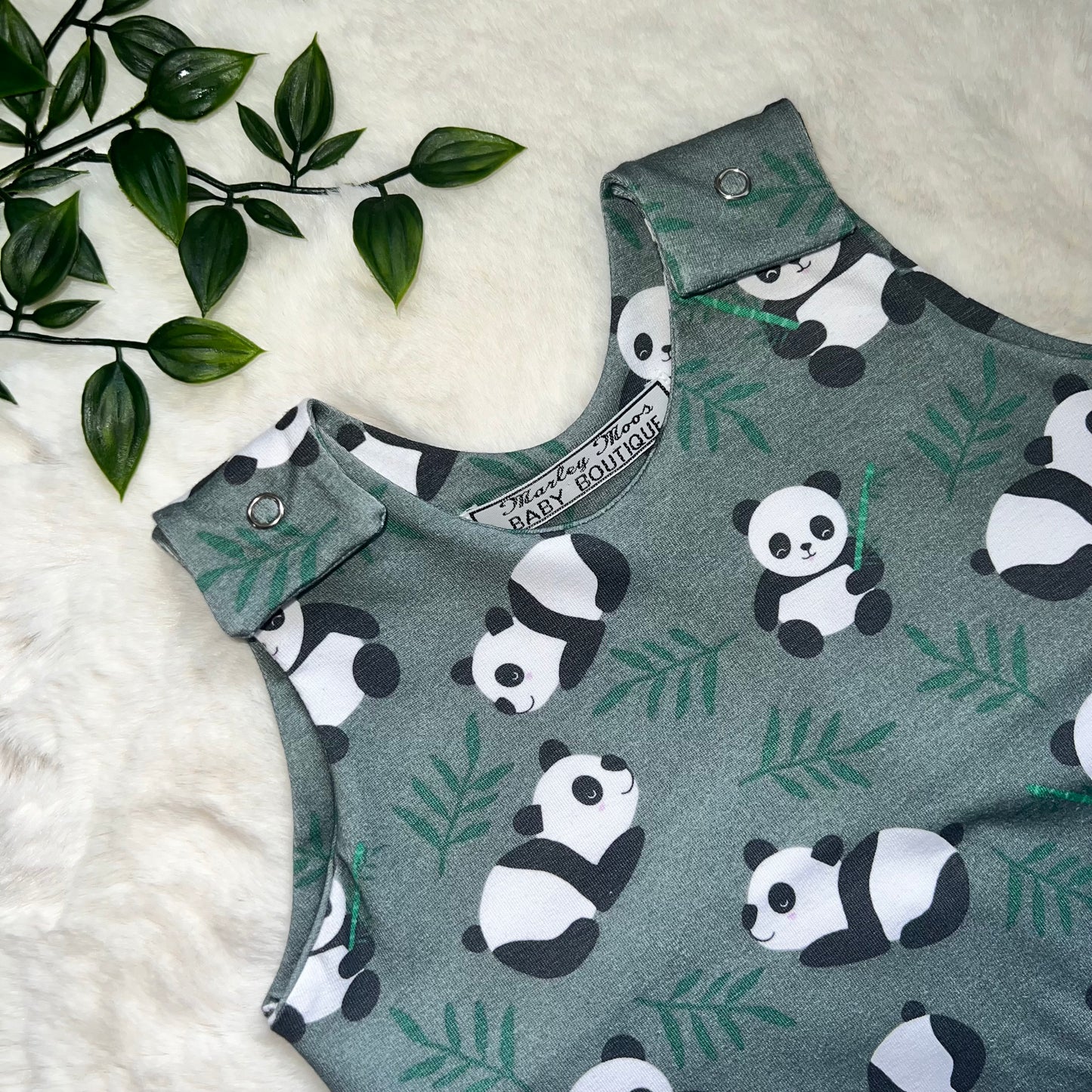 The Panda Romper - Khaki Green