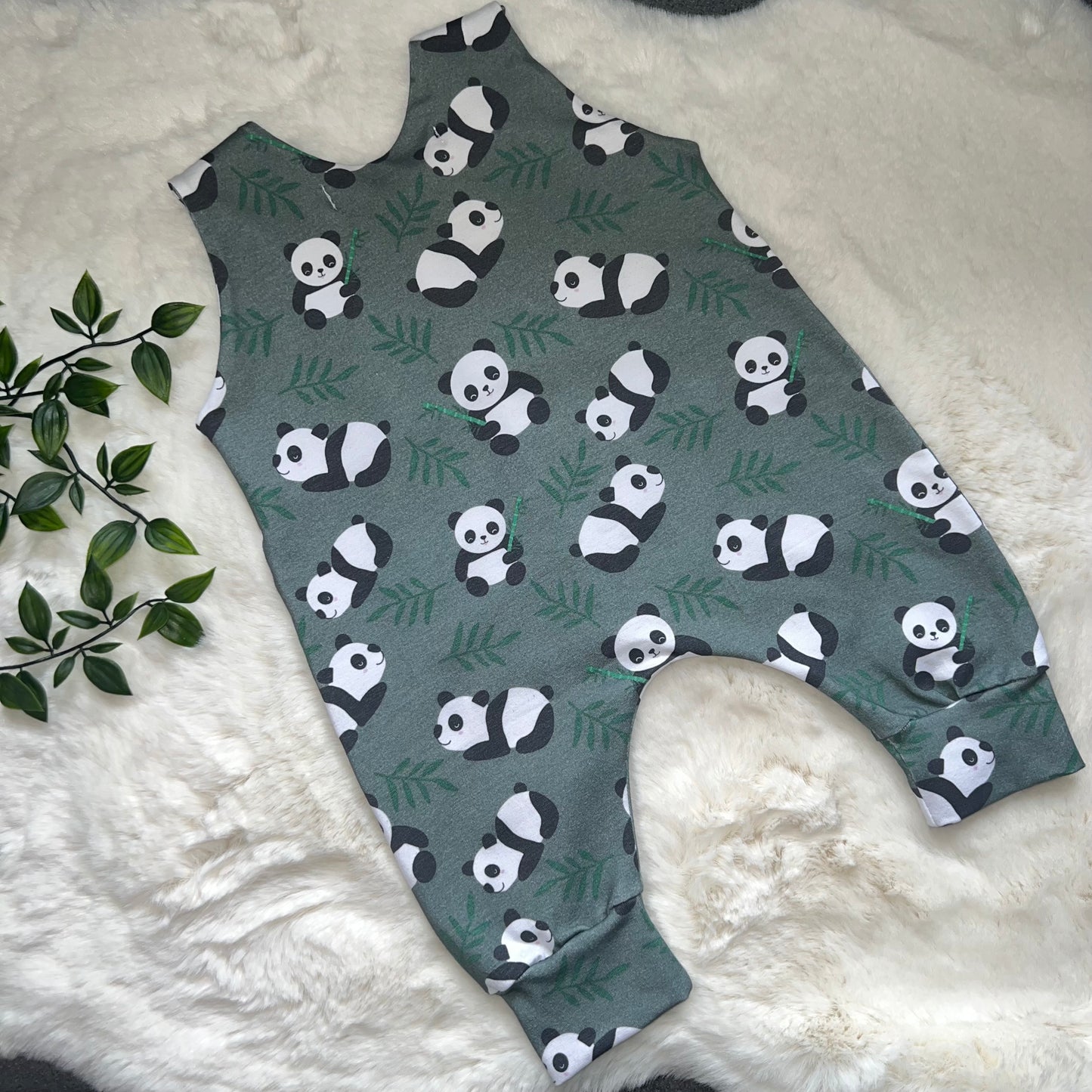 The Panda Romper - Khaki Green