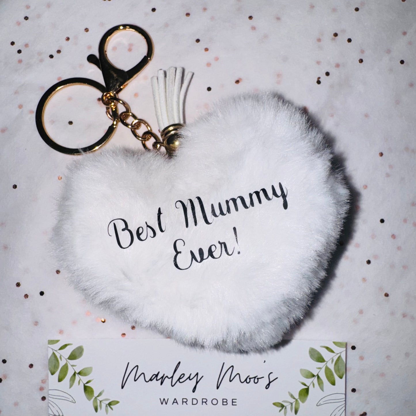 Best Mummy Ever Fluffy Heart Key Ring
