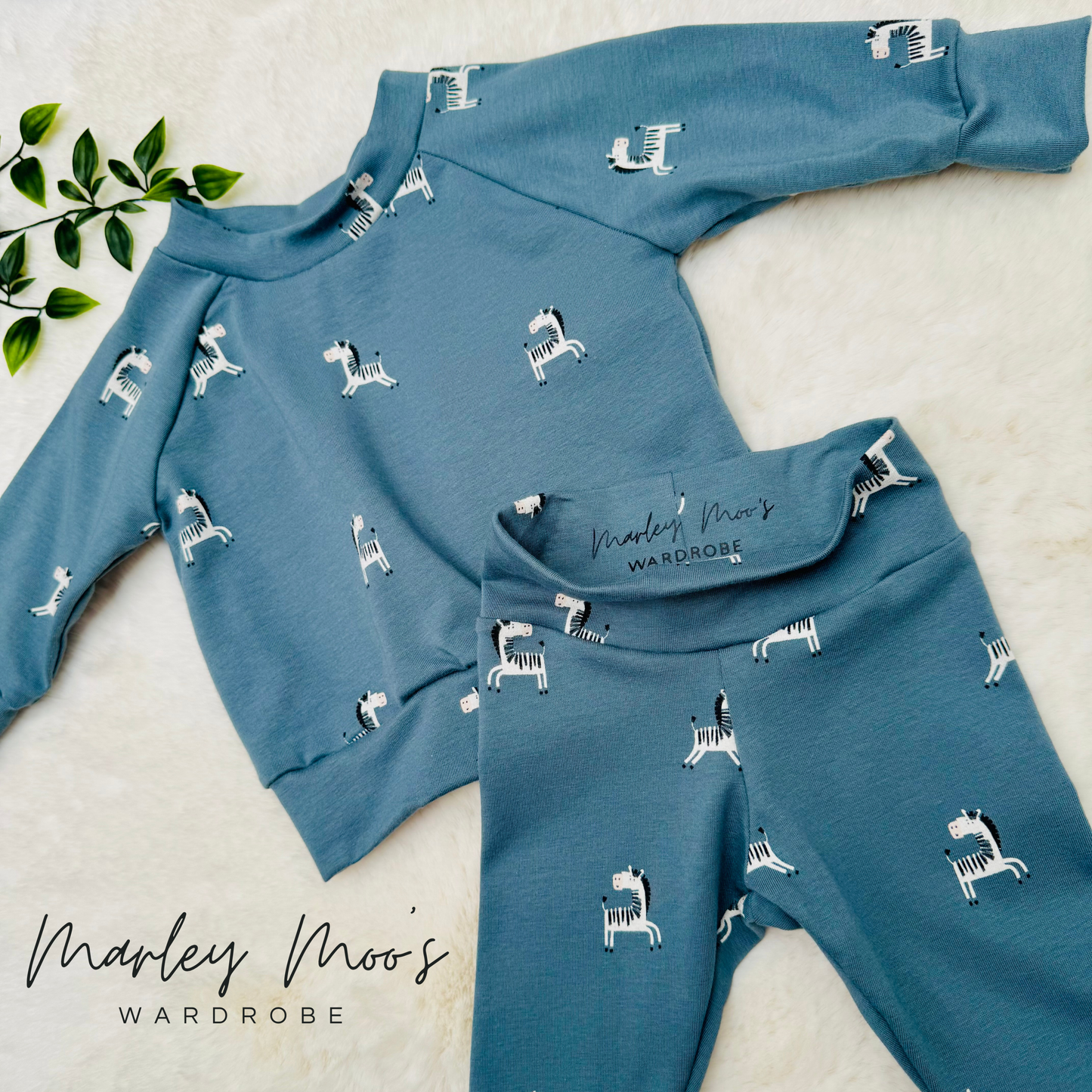 Blue Zebra Lounge Set