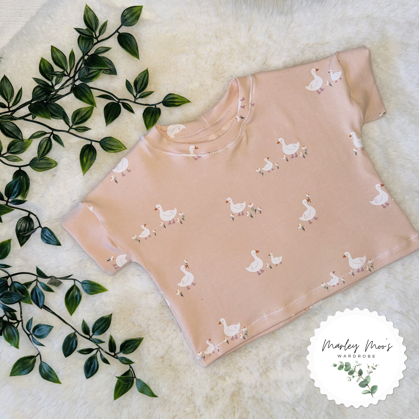 Pink Duck Shorts And T-Shirt Set