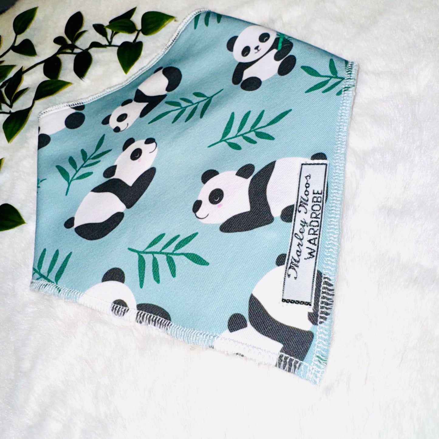 The Mint Green Panda Baby Bib
