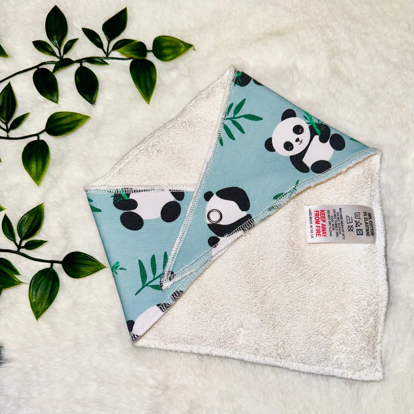 The Mint Green Panda Baby Bib
