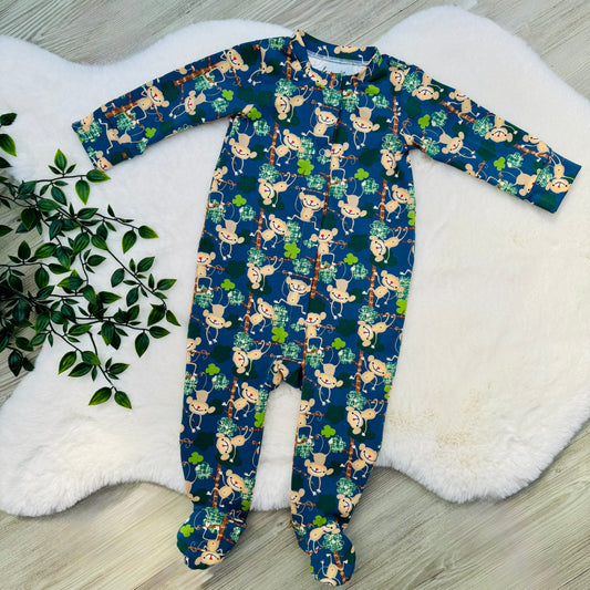 Cheeky Monkey Baby Grow - Blue