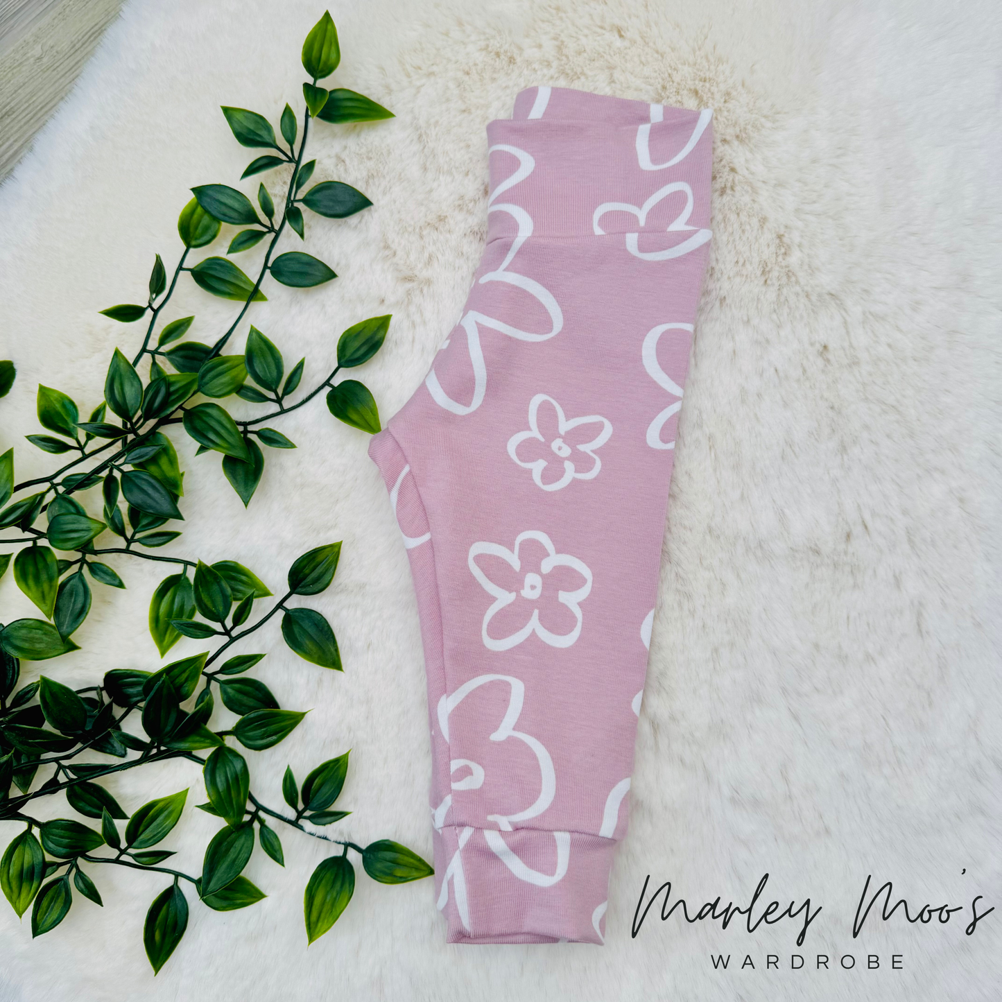 Pink Flower Power Leggings