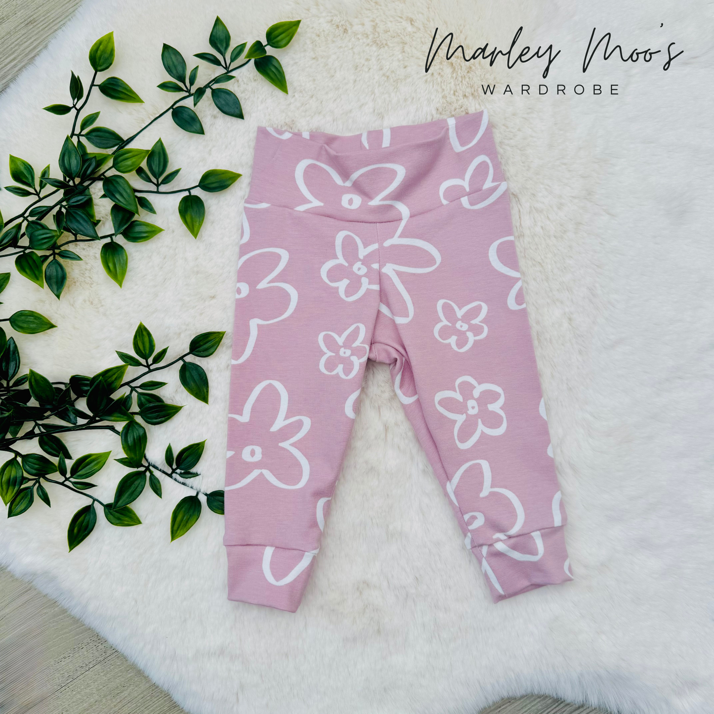 Pink Flower Power Leggings