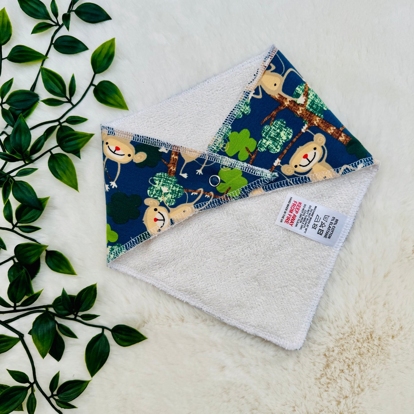 The Cheeky Monkey Baby Bib - Blue