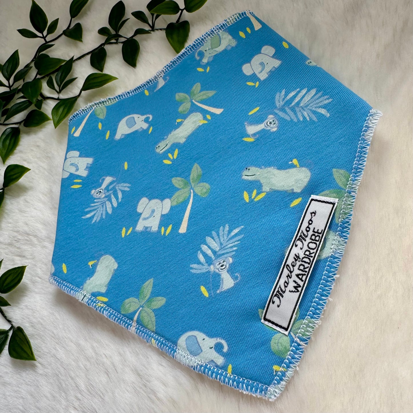 The Blue Elephant Safari Baby Bib