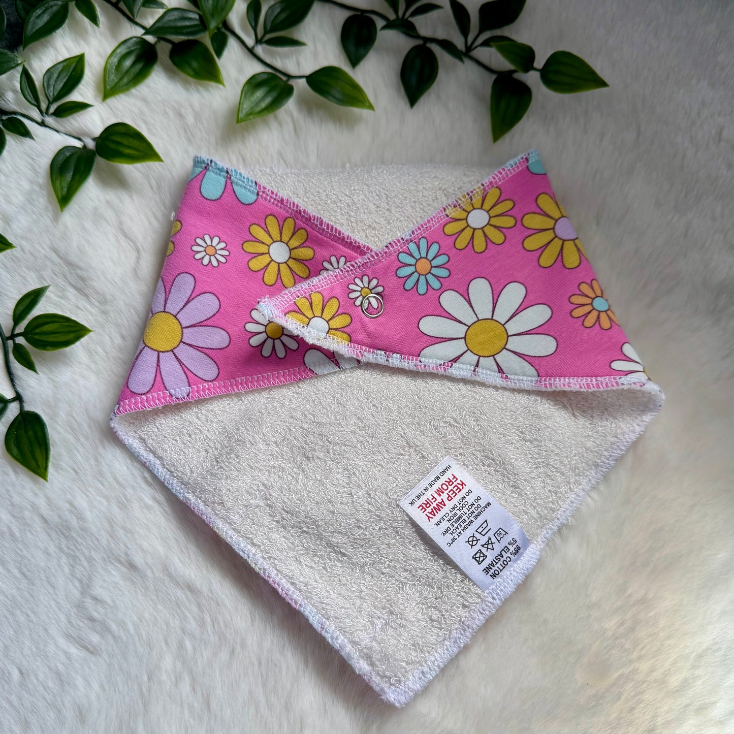 The Pink Daisy Floral Baby Bib