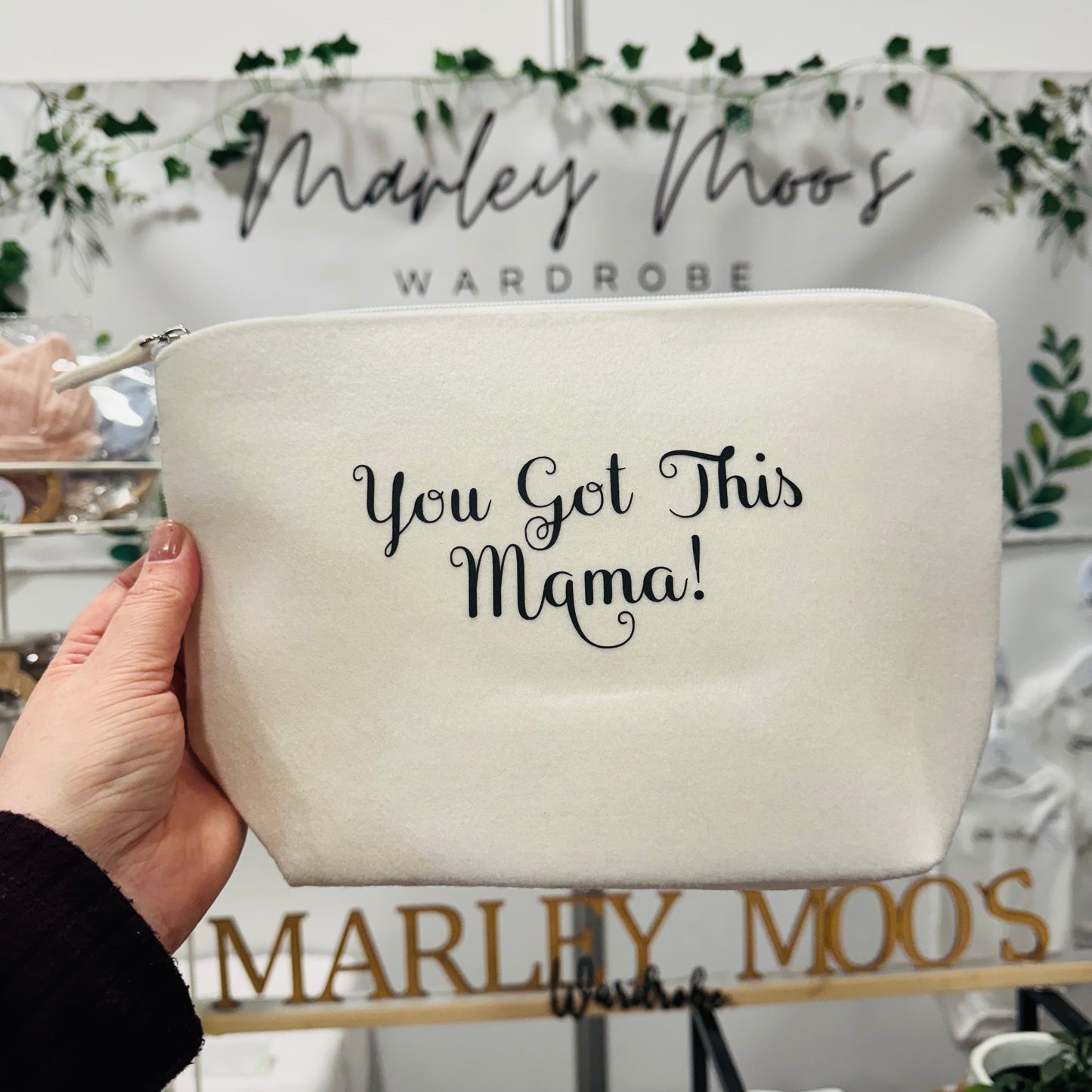You Got This Mama Cream Make Up Bag