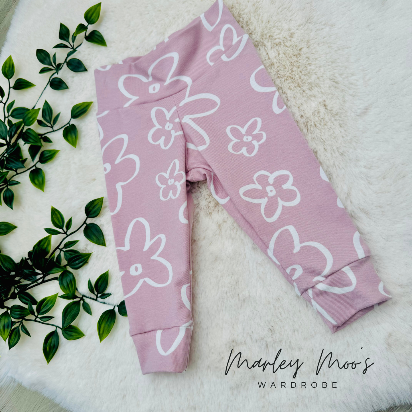Pink Flower Power Leggings
