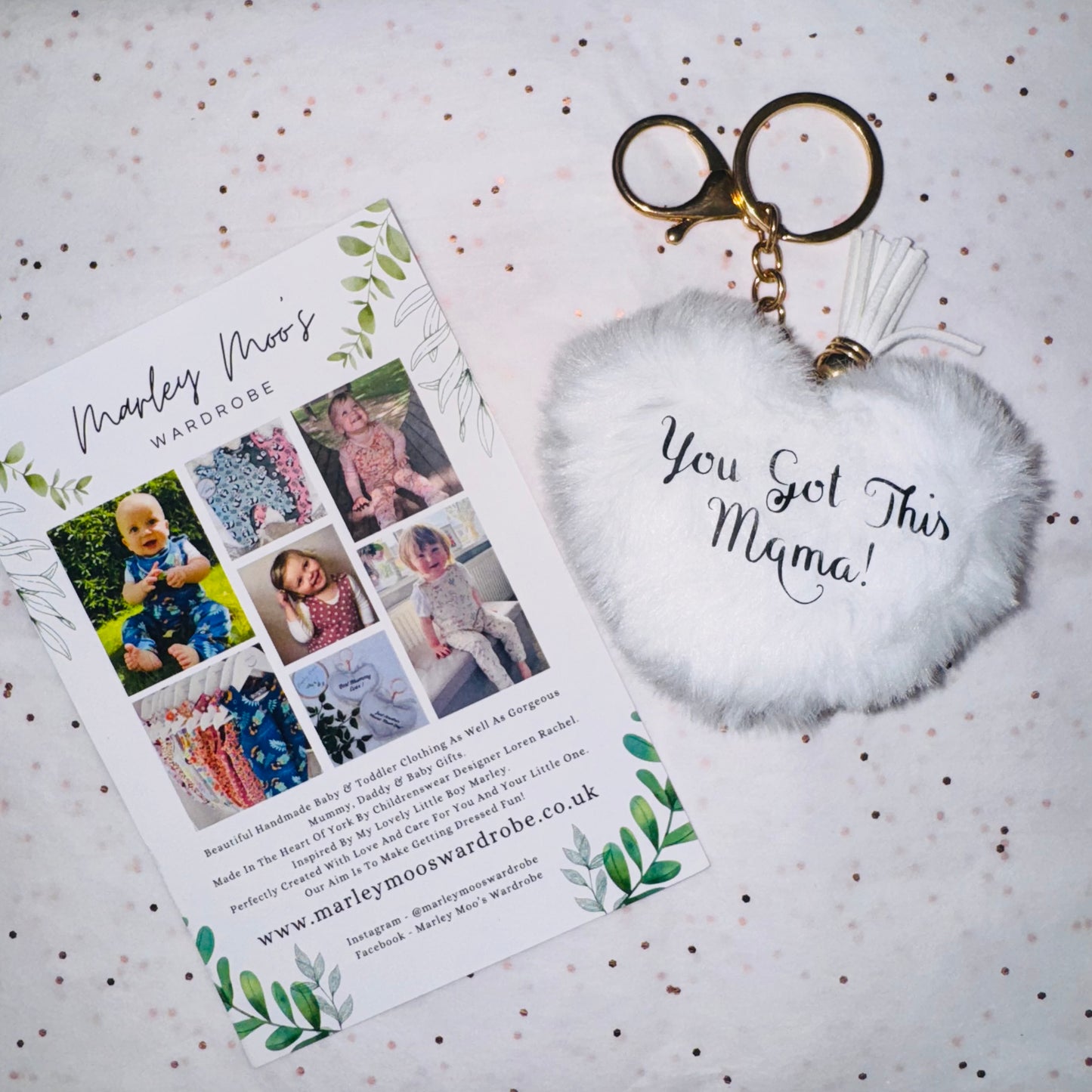 You Got This Mama Fluffy Love Heart Key Ring