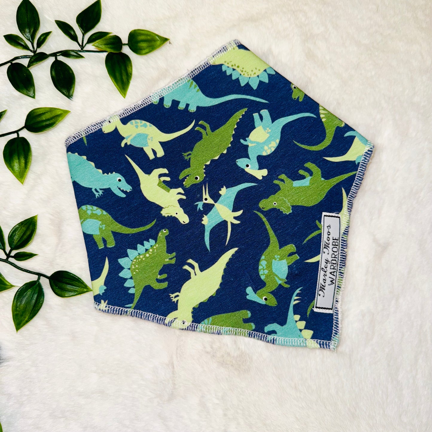 The Dino Baby Bib - Navy