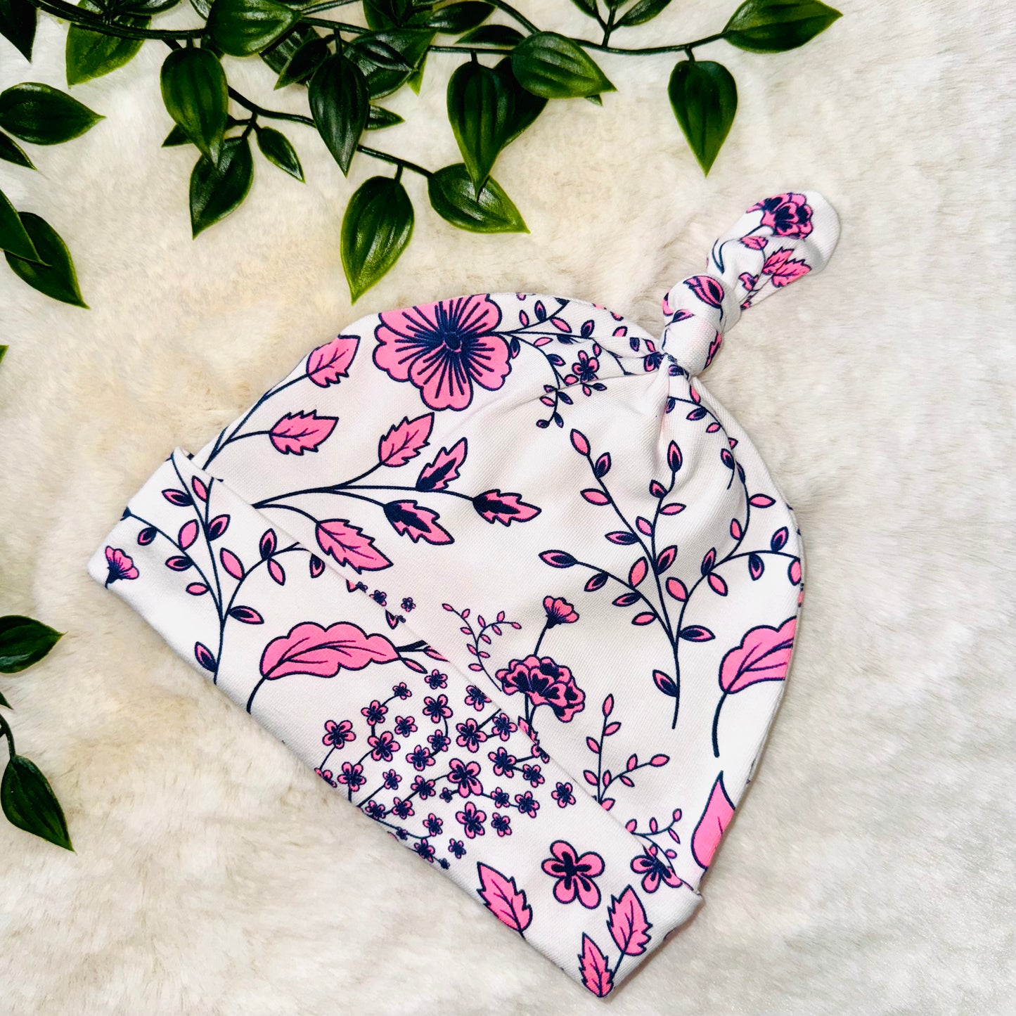 The Pink Neon Floral Baby Hat