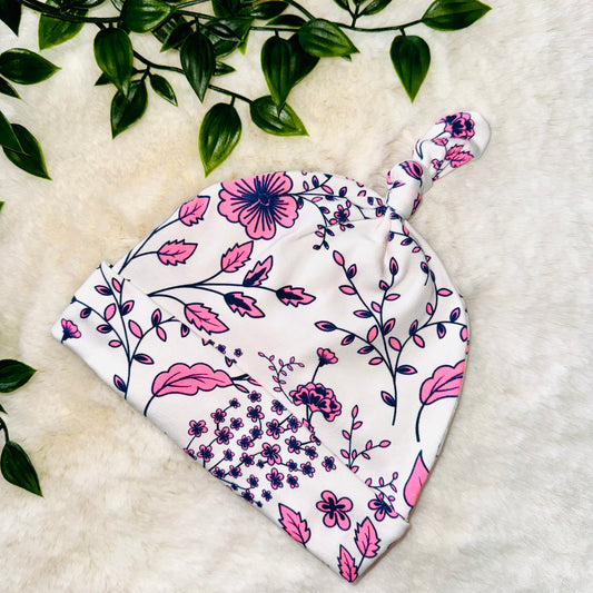 The Pink Neon Floral Baby Hat