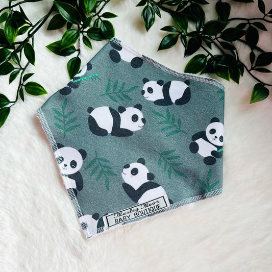 The Khaki Green Panda Baby Bib