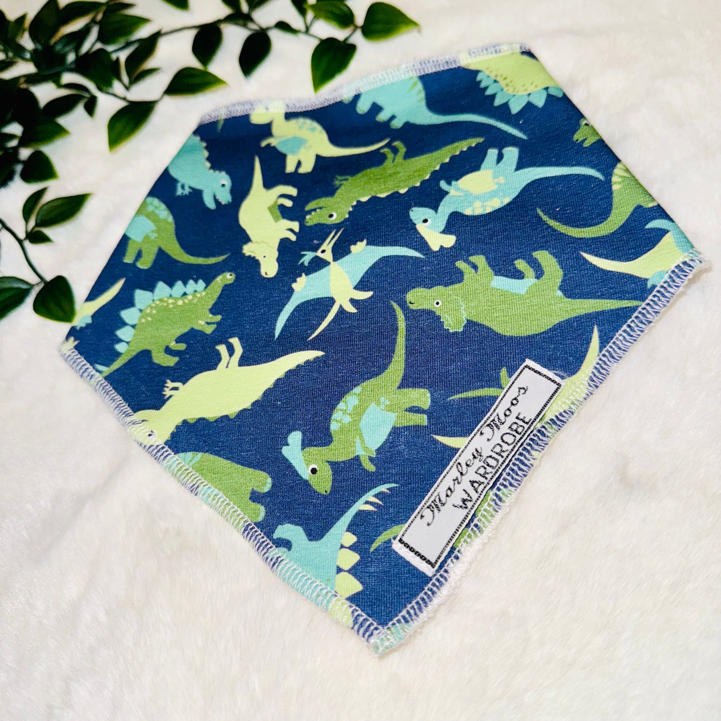 The Dino Baby Bib - Navy