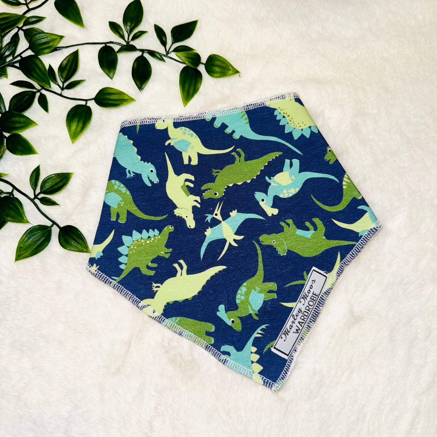 The Dino Baby Bib - Navy