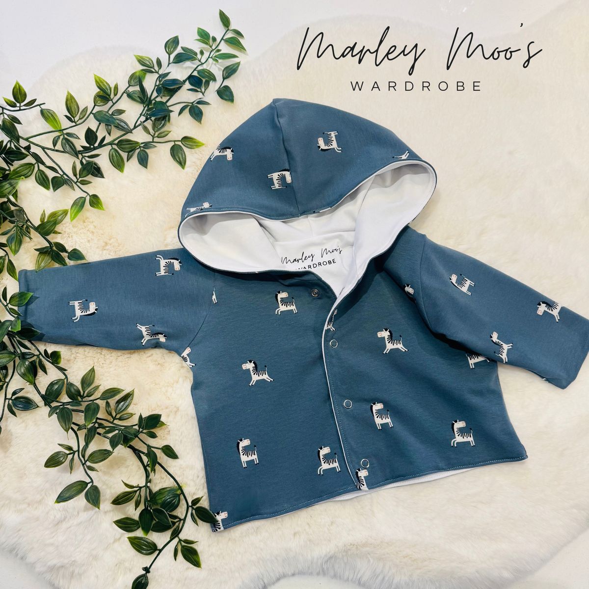 Blue Zebra Hooded Jacket